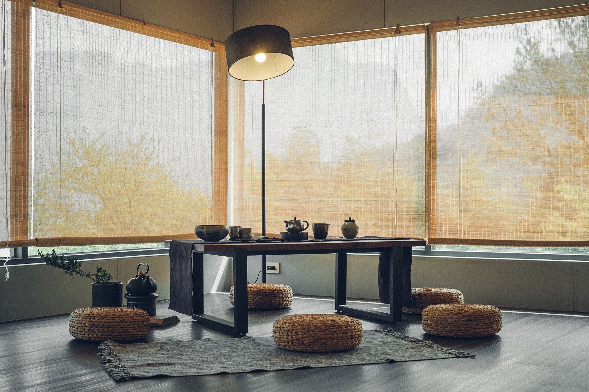 阿里山樟樹湖山角鐵茶屋和風窗簾設計